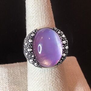 MICHAEL DAWKINS Starry Night Amethyst Sterling Silver 925 Ring Sz 8.75